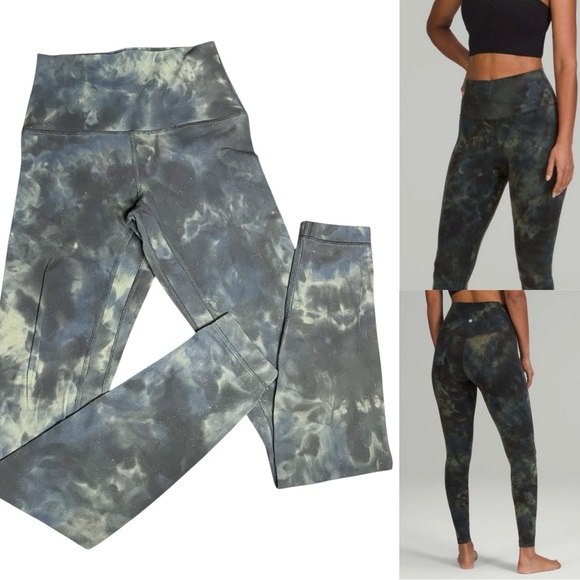 lululemon athletica Pants - Lululemon Align High Rise Pant 2 Tie-Dye Waisted Leggings Yoga Diamond Dye Green